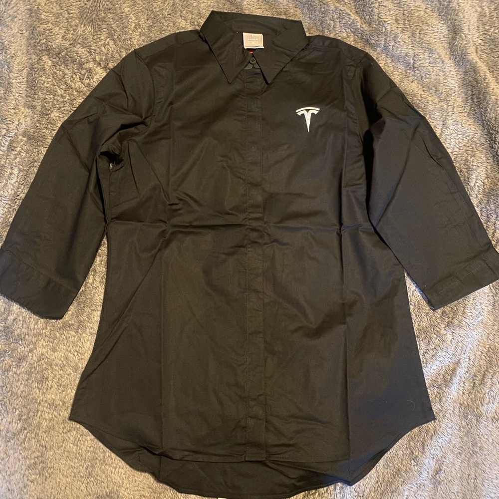 Authentic Black TESLA Poplin Shirt